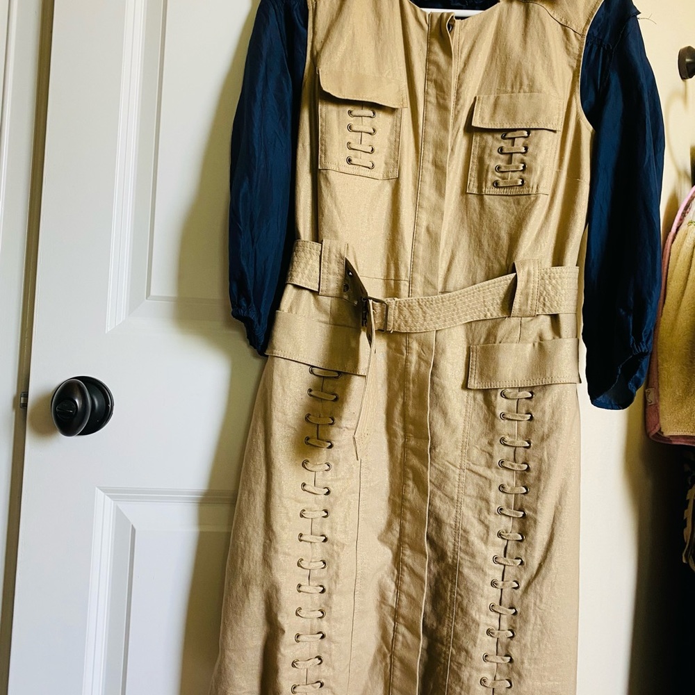 EUC laundry sleeveless shirt dress coat